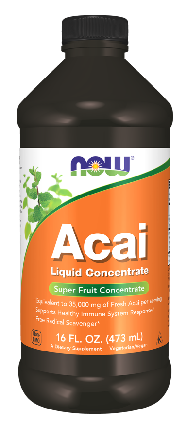 Now foods complément alimentaire concentré liquide baies d’açaï 473 ml