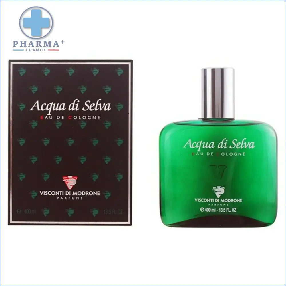 Flacon en verre vert Acqua di Selva Eau de Cologne avec coffret Groupe Nobélis