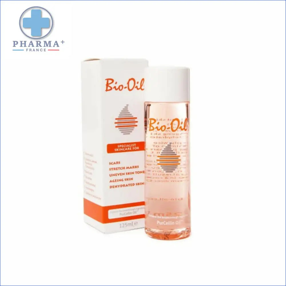 Bouteille Bio-Oil soin cicatrices et vergetures 60 ml avec packaging groupe Nobélis Sasu