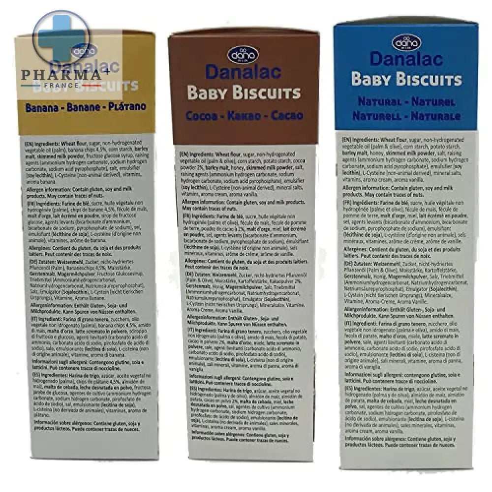 Danalac Baby Biscuits (120g x 6) Combo Snack Pack - 2 Banana, 2 Cocoa, 2 Natural Plain - Snacks and Food for Toddlers 6+ Months with Calcium, Iron and Vitamins-4