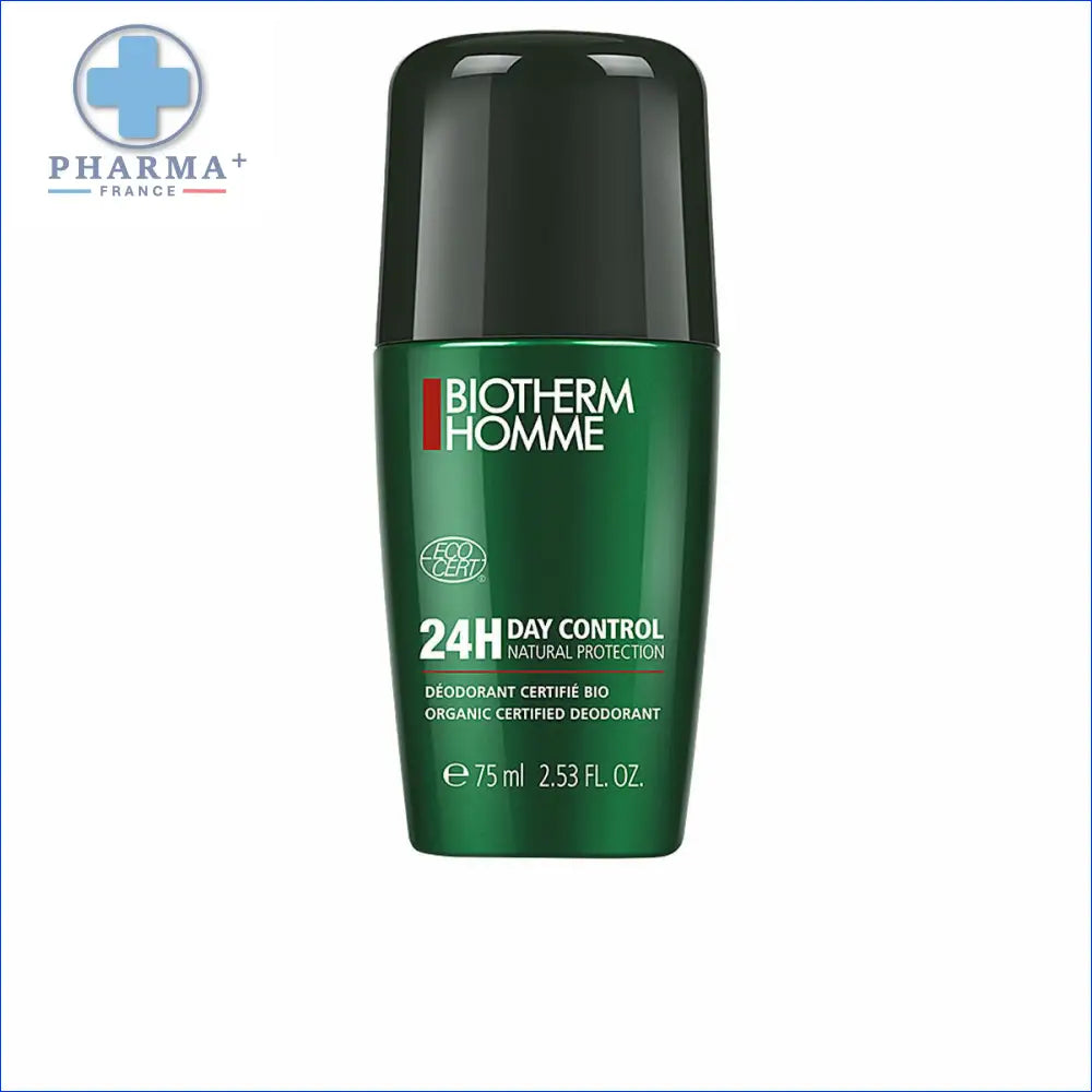 Déodorant roll-on vert avec bouchon noir, Day Control Biotherm pour homme