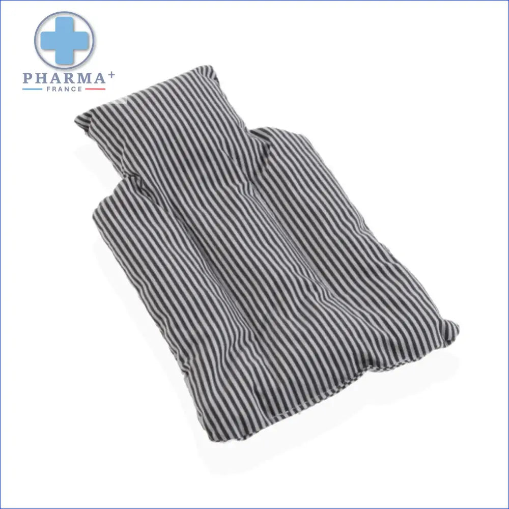 Matelas à langer rayé gris et blanc pour groupe nobélis bouillotte versa confort