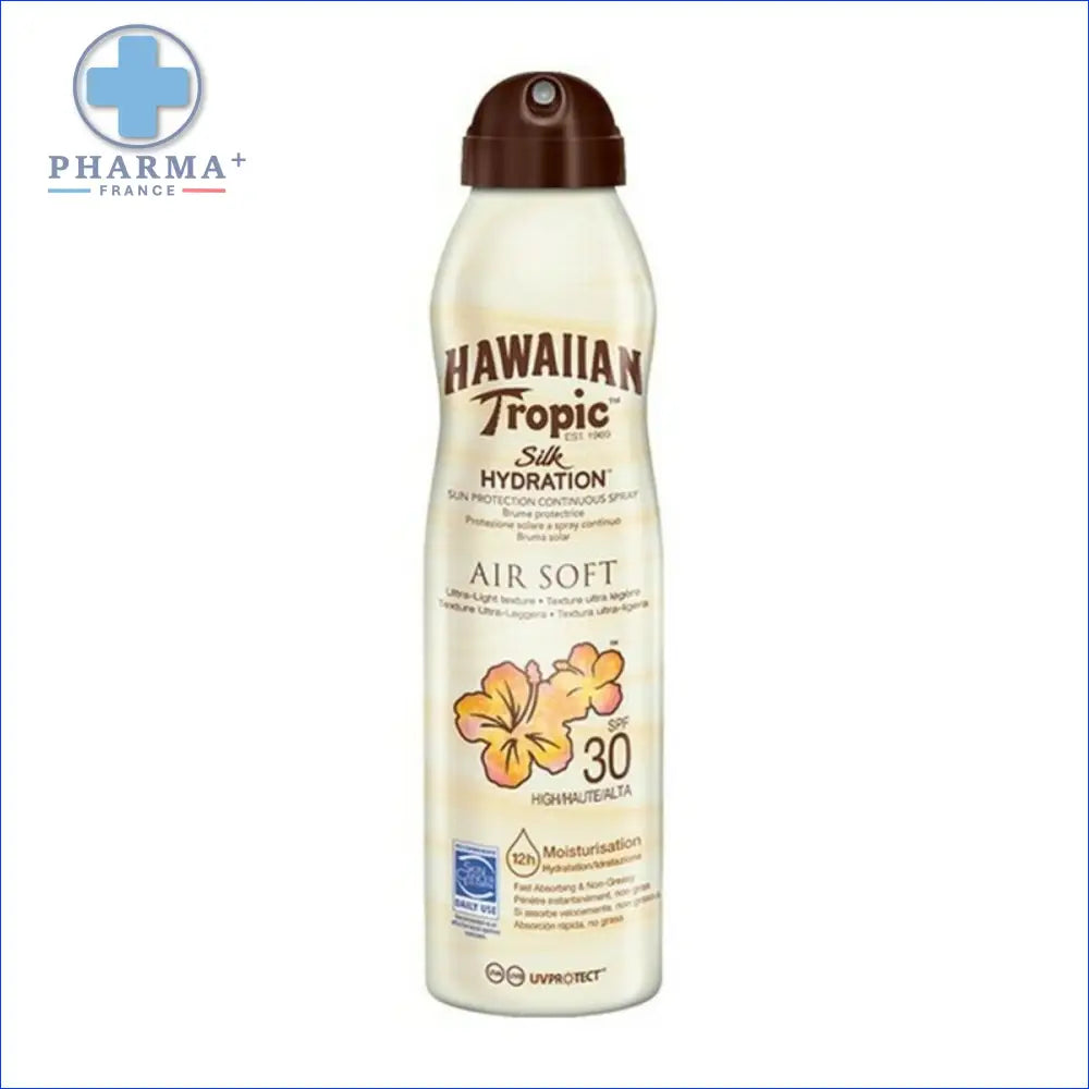 Hawaiian Tropic brume solaire protectrice hydratante SPF 30, groupe Nobélis, solaire protectrice silk