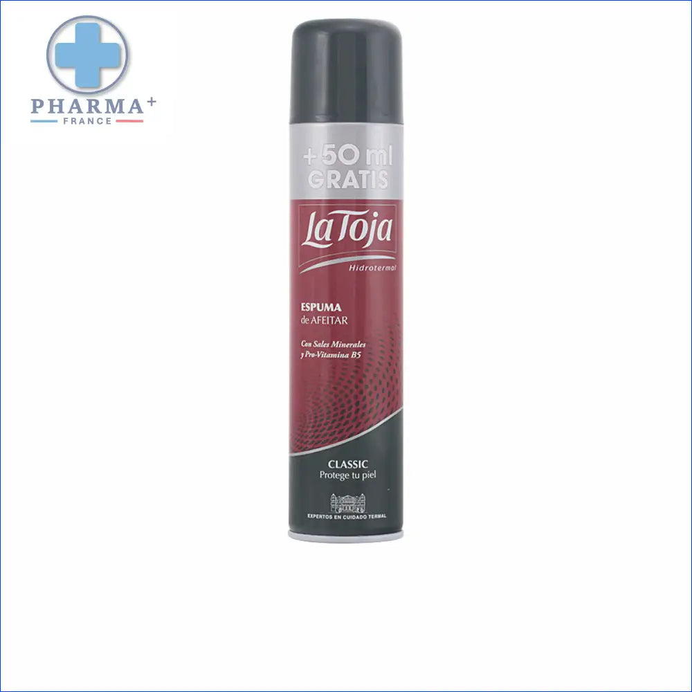 Mousse à raser La Toja groupe Nobélis protection classique en aérosol burgundy et argent