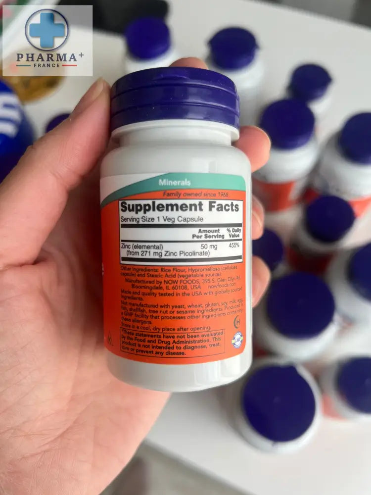 NOW Foods – Zinc Picolinate 50 mg – 60 gélules