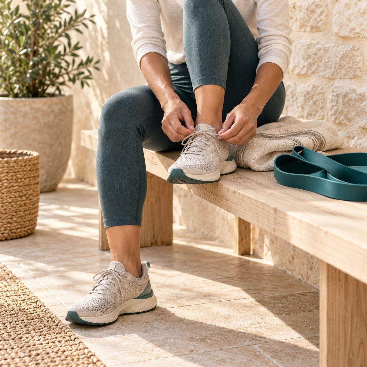 Chaussures de marche et bande de mobilité