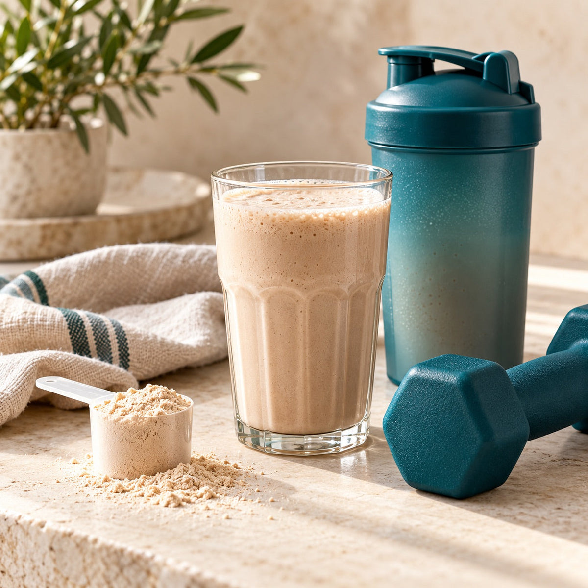 Shaker, smoothie et poudre de nutrition sportive