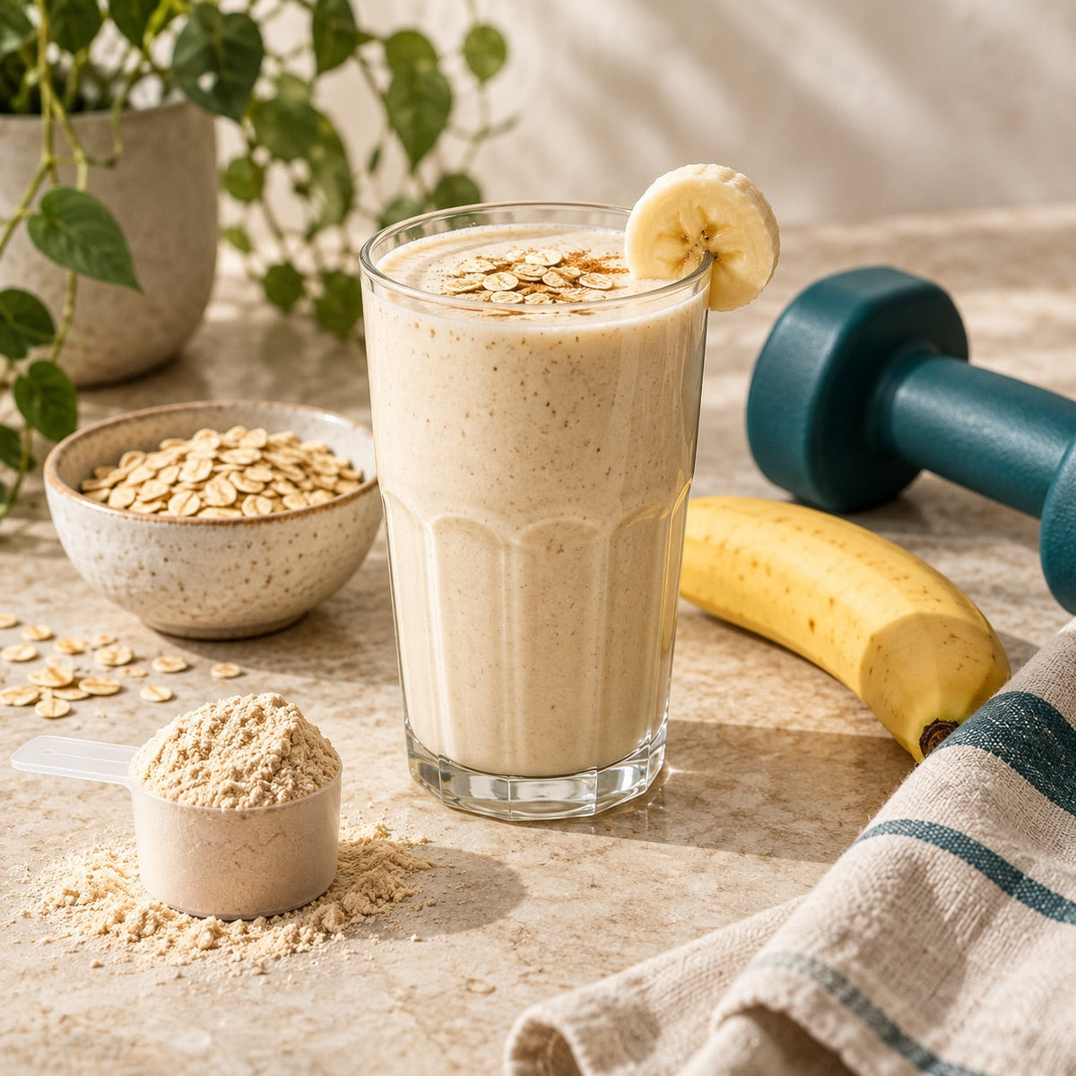 Shake, avoine et poudre pour la nutrition de prise de masse