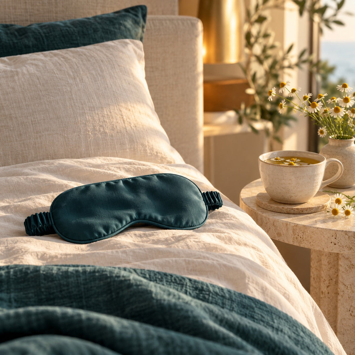 Masque de nuit et infusion pour une pause détente
