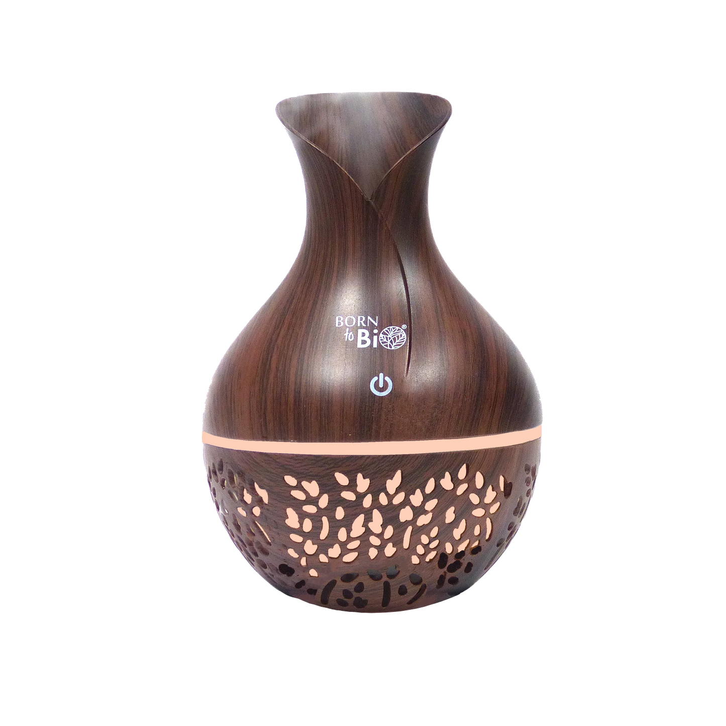 DIFFUSEUR HUMIDIFICATEUR BOIS FONCÉ MOTIFS FEUILLES 130 ML