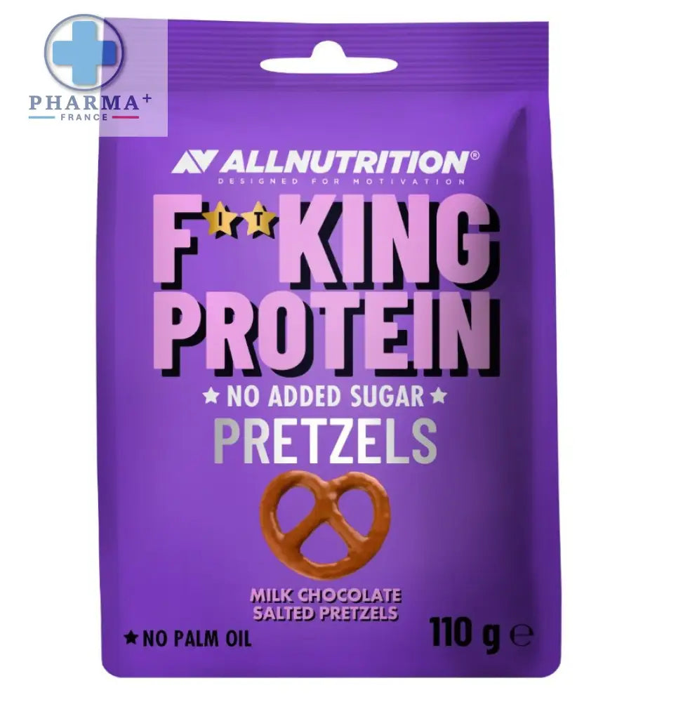 Package de pretzels protéinés allnutrition fitking au chocolat au lait salé format 110 g
