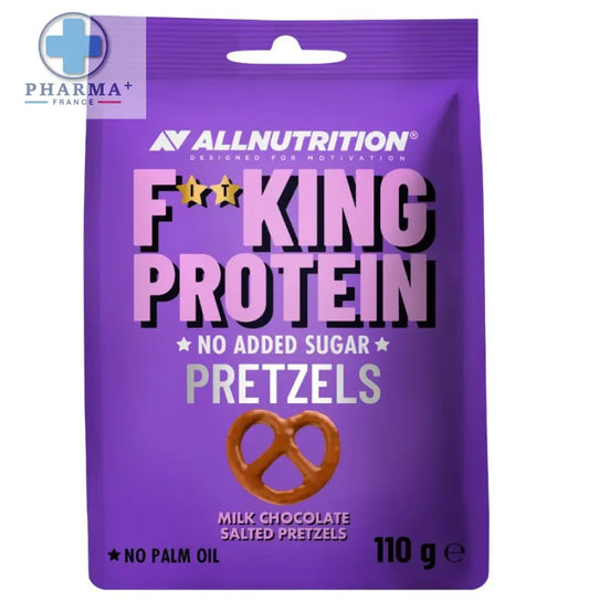 Package de pretzels protéinés allnutrition fitking au chocolat au lait salé format 110 g