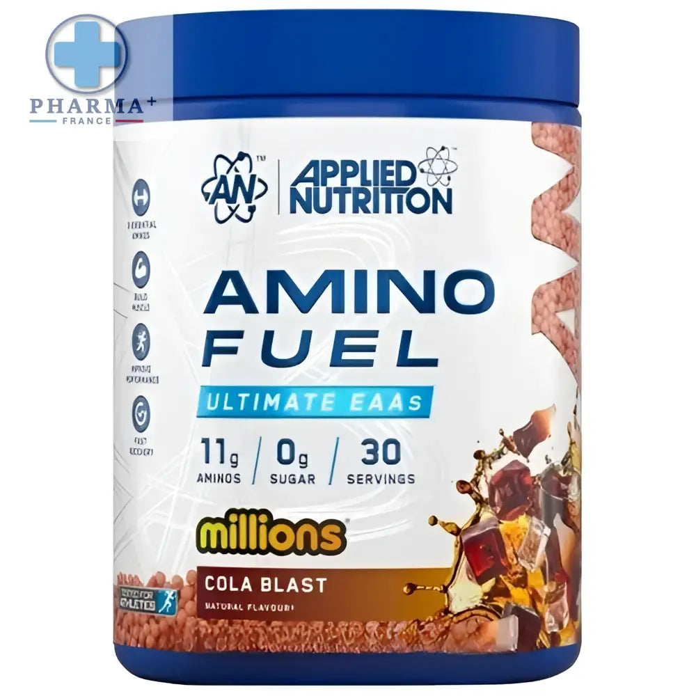 Conteneur bleu de applied nutrition acides aminés millions cola blast 330 g saveur cola blast pour nutrition sportive