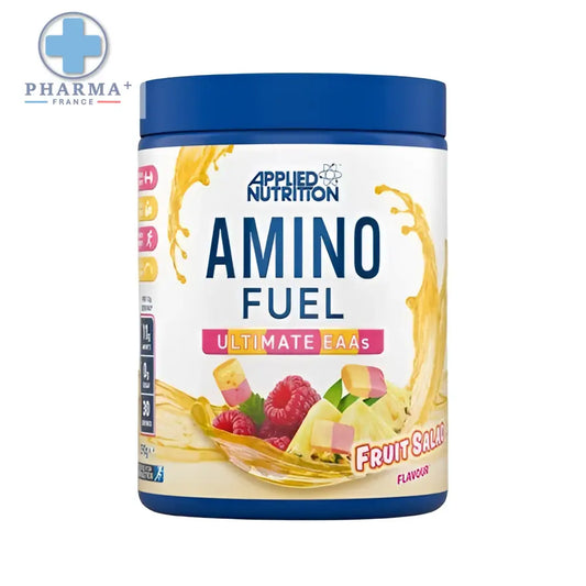 Poudre ultimate eaa applied nutrition amino fuel fruit salad en contenant bleu de 450 g pour nutrition sportive