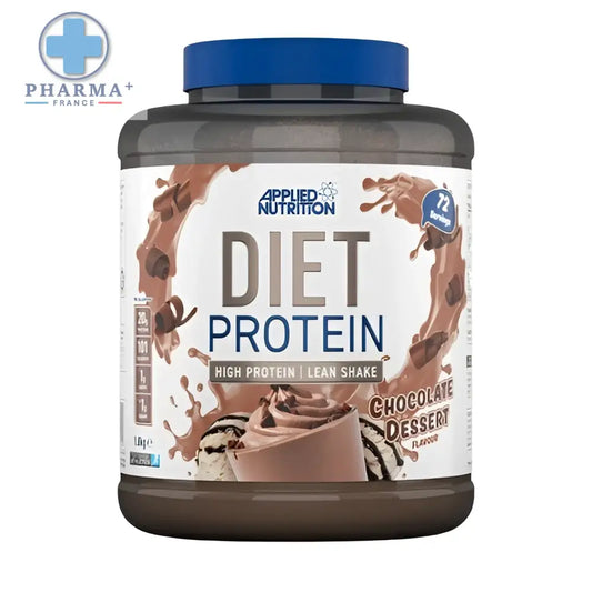 Pot de 1 kg de applied nutrition diet whey protéine chocolat dessert riche en protéines saveur chocolat