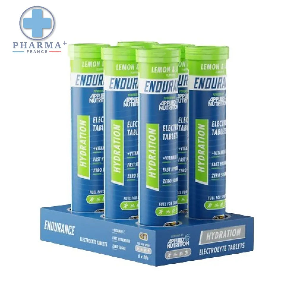 Bouteilles cylindriques bleues et vertes de comprimés d électrolytes endurance applied nutrition pour hydratation rapide