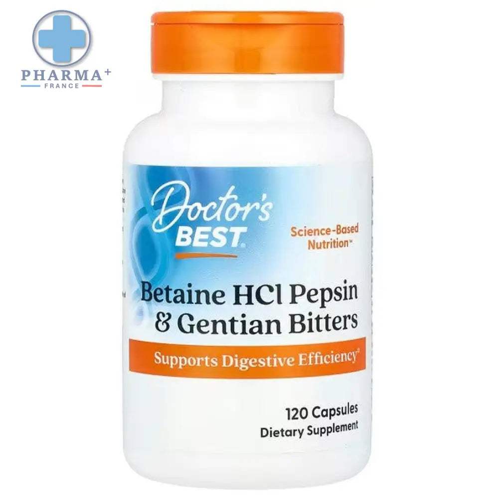 Betaine HCl Pepsin & Gentian Bitters 120 caps – Doctor's Best