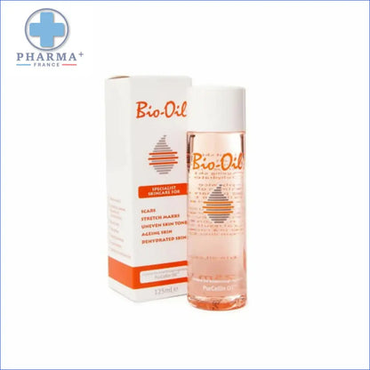 Bouteille Bio-Oil soin cicatrices et vergetures 60 ml avec packaging groupe Nobélis Sasu