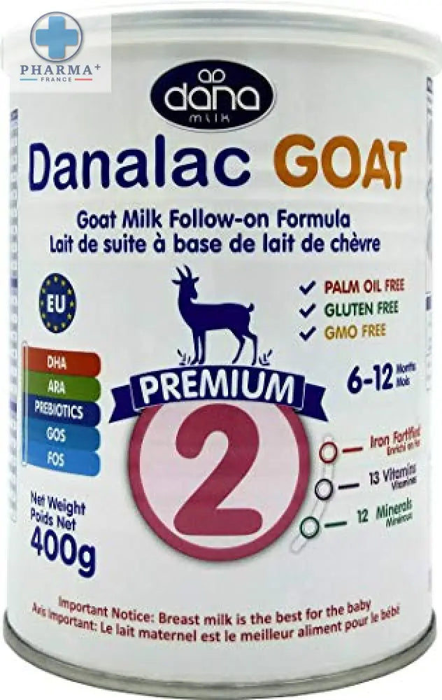 Danalac Goat Milk Follow-On Formula 400g Stage 2 Baby Milk Powder for Infants and Toddlers Age 6-12 Months (Pack of 6)-0