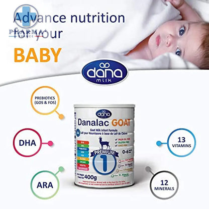 Danalac Goat Milk Infant Formula 400g Stage 1 Baby Milk Powder for Infants and Toddlers Age 0-6 Months (Pack of 2)-3