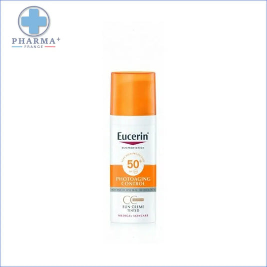 Eucerin crème solaire visage photoaging control teintée 50 ml, protection solaire 50+