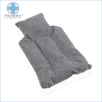 Matelas à langer rayé gris et blanc pour groupe nobélis bouillotte versa confort