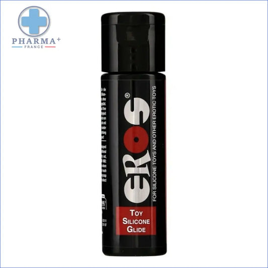 Flacon noir de lubrifiant silicone Eros de Groupe Nobélis pour jouets