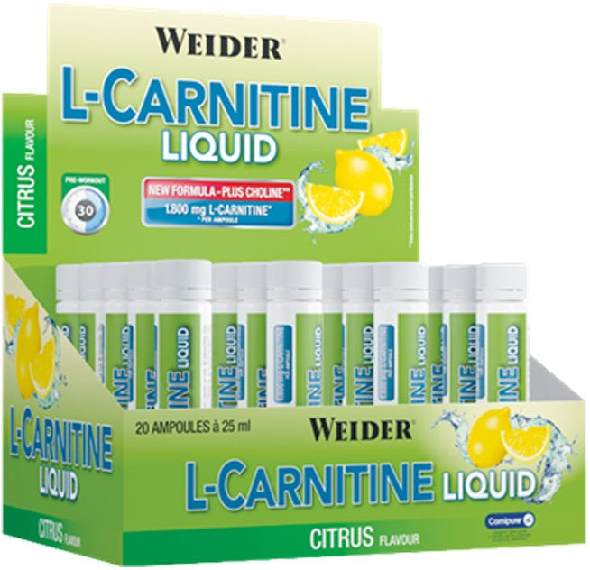 Weider L-Carnitine Liquid – Citrus – 20 x 25 ml.