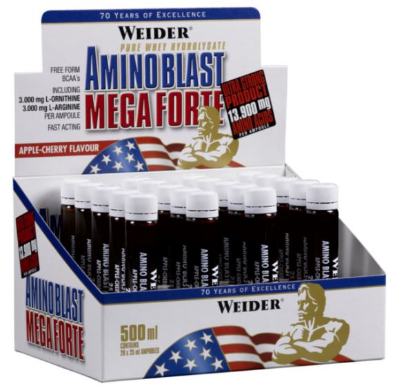 Weider Amino Blast Mega Forte – Apple-Cherry – 20 x 25 ml.