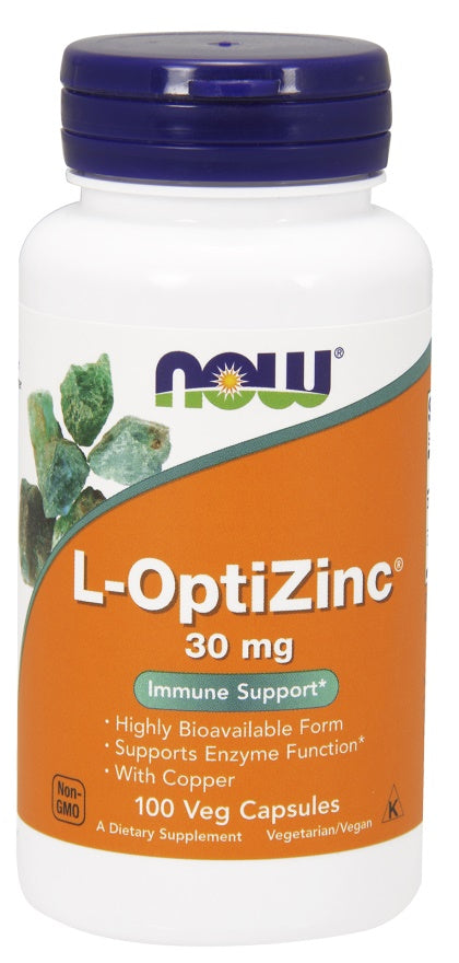NOW Foods L-OptiZinc, 30mg - 100 capsules végétales – Complément Alimentaire au Zinc