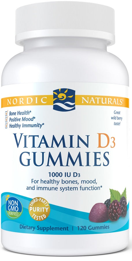 Vitamin D3 Gummies, 1000 IU Wild Berry - 120 gummies
