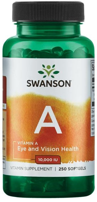 Swanson Vitamine A, 10 000 IU - 250 capsules molles – Complexe Vitaminé