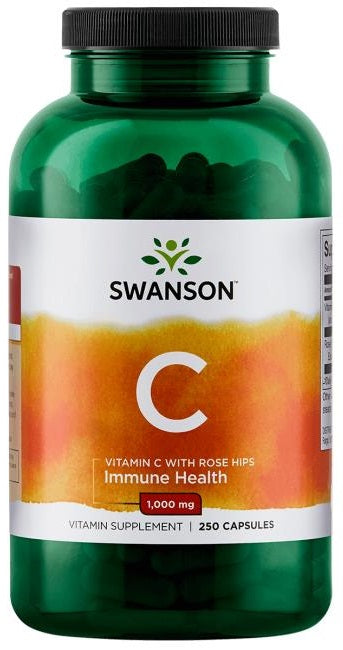 Swanson Vitamine C with Rose Hips Extract, 1000mg - 250 capsules – Complexe Vitaminé