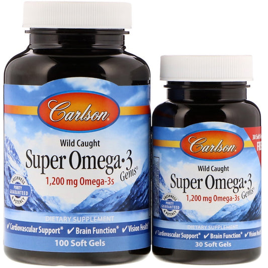 Wild Caught Super Omega-3 Gems, 1200mg - 100 + 30 softgels