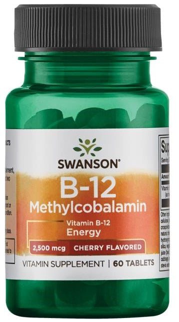 Swanson Vitamine B-12 Methylcobalamin, 2500mcg Cherry - 60 comprimés – Complexe Vitaminé
