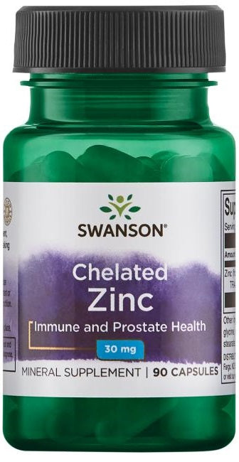 Swanson Albion Zinc, 30mg - 90 capsules – Complément Alimentaire au Zinc
