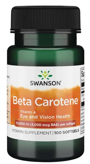 Swanson Beta-Carotene (Vitamine A), 10 000 IU - 100 capsules molles – Complexe Vitaminé