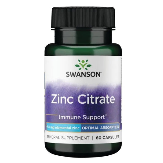 Swanson Zinc Citrate, 50mg - 60 capsules – Complément Alimentaire au Zinc