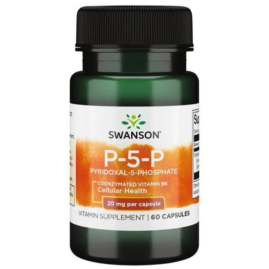 Swanson P-5-P (Pyridoxal-5-Phosphate) Coenzymated Vitamine B6, 20mg - 60 capsules – Complexe Vitaminé
