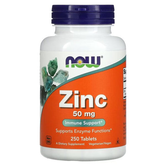 NOW Foods Zinc, 50mg - 250 comprimés – Complément Alimentaire au Zinc