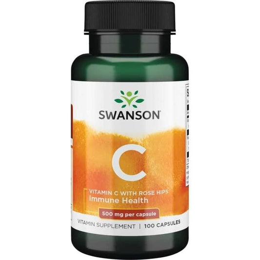 Swanson Vitamine C with Rose Hips Extract, 500mg - 100 capsules – Complexe Vitaminé