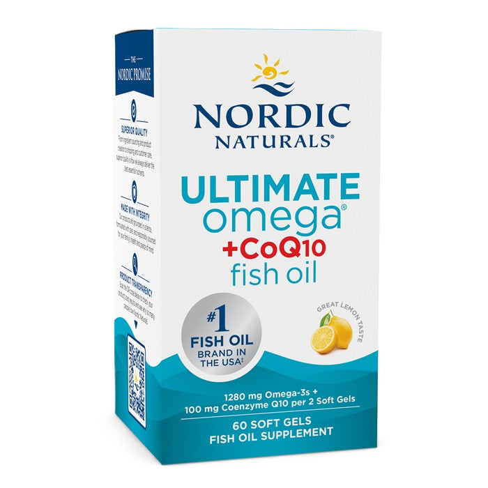 Nordic Naturals Ultimate Oméga + CoQ10, 1280mg Lemon (EAN 768990891151) - 60 capsules molles – Complément Oméga 3