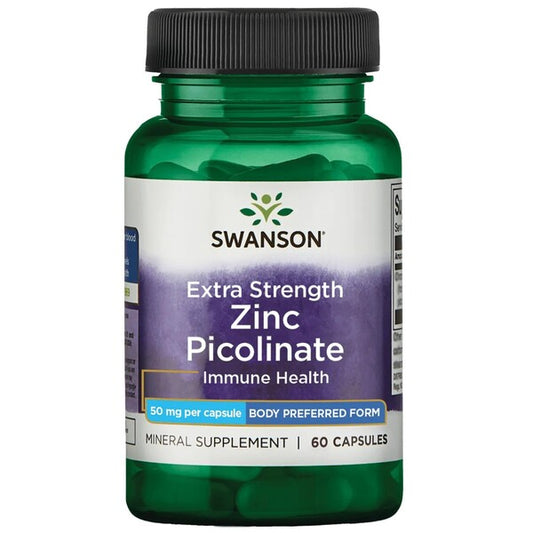 Swanson Zinc Picolinate Body Preferred Form, 50mg Extra Strength - 60 capsules – Complément Alimentaire au Zinc