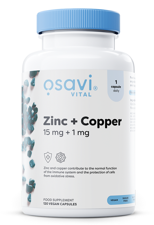 Osavi Zinc + Copper, 15mg + 1mg - 120 vegan capsules – Complément Alimentaire au Zinc