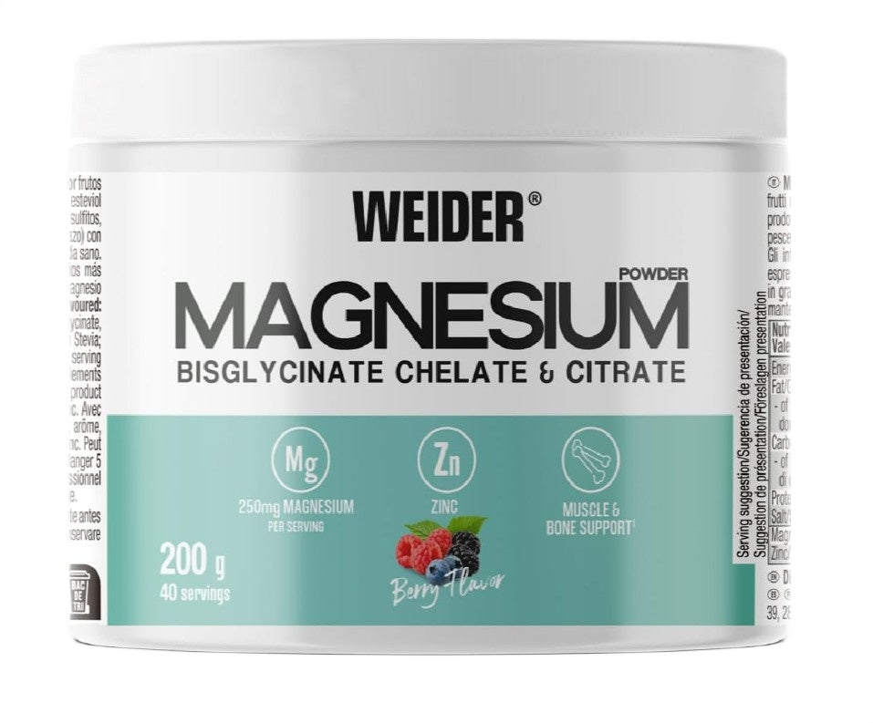 Weider Magnesium Bisglycinate Chelate & Citrate – Berry – 200g