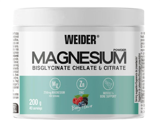 Weider Magnesium Bisglycinate Chelate & Citrate – Berry – 200g