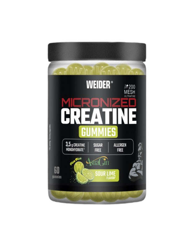 Weider Micronized Creatine Gummies – Sour Lime – 60 gummies