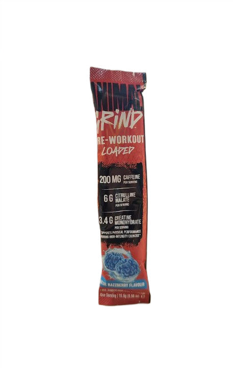 Universal Nutrition Animal Grind Pre-Workout Loaded – Blue Razzberry – 15.9g (1 serving)