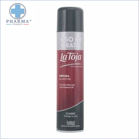 Aérosol La Toja mousse à raser protection classique 300 ml avec sels minéraux et pro-vitamin B5, groupe Nobélis