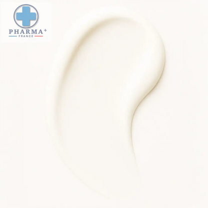 Un swatch lisse et crémeux de lait corporel blanc à l’aloe vera certifié bio pharma france tube 200 ml